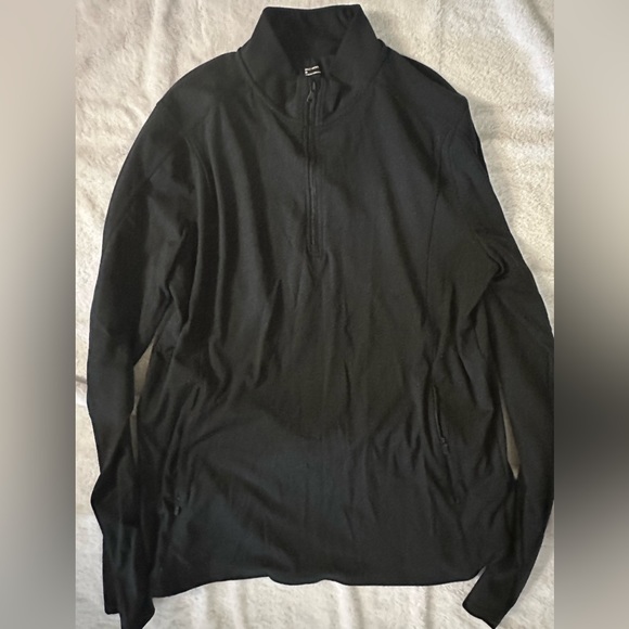 Hollister Men’s Quarter Zip Athletic Long Sleeve, Medium, Black, like new - Picture 1 of 3